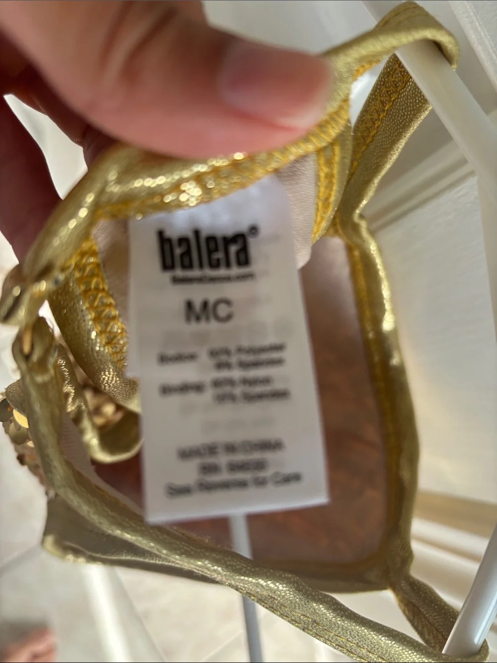 balera Gold Sequin Dance Costume Halter Dress